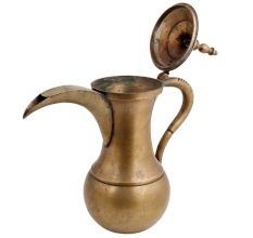 Brass Coffee Pot Pitcher With Spout And Finial