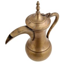Brass Coffee Pot Pitcher With Spout And Finial