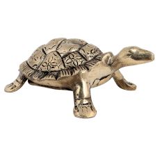Brass Feng Shui Turtle With Yantra Design