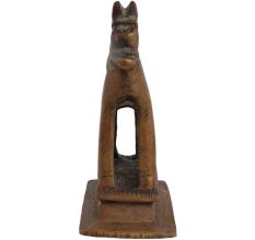 Brass Tribal Horse Figurine Statute On Rectangular Base