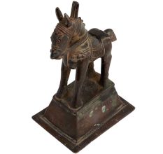 Used Brass Standing Horse Tribal Art Figurine