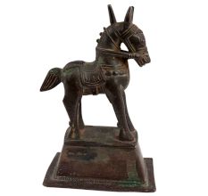 Used Brass Standing Horse Tribal Art Figurine