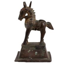 Used Brass Standing Horse Tribal Art Figurine