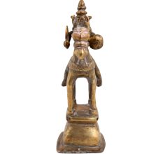 Brass Tribal Horse  Statue On Rectangular Pedestal