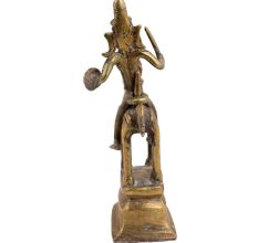 Odd Used Brass Statue Of Indian God Riding A Horse