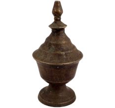Brass Single Wick Old Oil Lamp Table Display