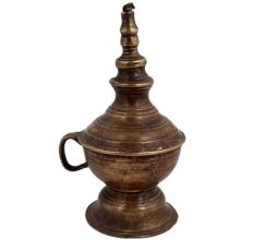 Vintage Brass Household  Single Wick Oil Lamp