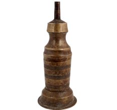 Brass Long Cylindrical With Spiral Design And Single Wick