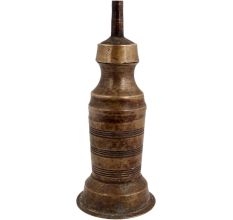 Brass Long Cylindrical With Spiral Design And Single Wick