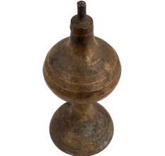 Mid Century Brass Hourglass Shaped Oil Lamp