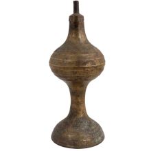 Mid Century Brass Hourglass Shaped Oil Lamp