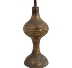 Mid Century Brass Hourglass Shaped Oil Lamp
