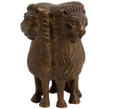 Brass Idol Ashok Stambh Pillar With Four Indian Lion Faces