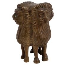 Brass Idol Ashok Stambh Pillar With Four Indian Lion Faces