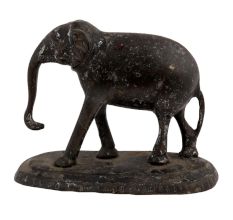 Black Brass Elephant Statue For Garden Decor