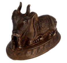 Brass Sitting Maha Shiv Nandi Statue For Good Luck
