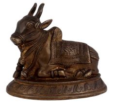 Brass Sitting Maha Shiv Nandi Statue For Good Luck