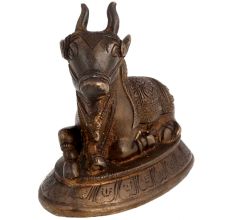 Brass Sitting Maha Shiv Nandi Statue For Good Luck
