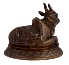 Brass Sitting Maha Shiv Nandi Statue For Good Luck