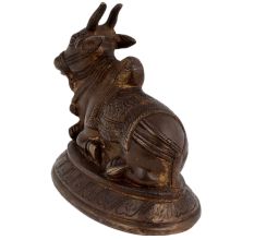 Brass Sitting Maha Shiv Nandi Statue For Good Luck