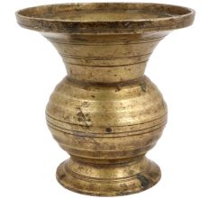 Brass Water Or Flower Pot With Engraved Spiral design
