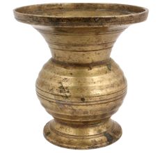 Brass Water Or Flower Pot With Engraved Spiral design