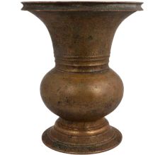 Brass Urn Shape Pot Spiral Engraved Design Vase