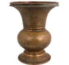 Brass Urn Shape Pot Spiral Engraved Design Vase