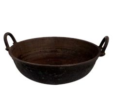 Primitive Brass Kadai With Two Handles