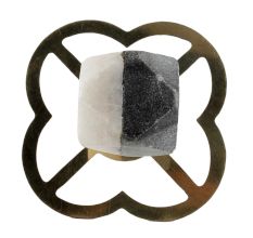 Grey And White Hexagon Stone Cabinet Knobs