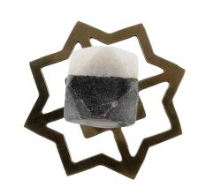 Grey And White Hexagon Stone Cabinet Knobs