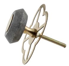 Grey Electrum Plate Round Stone Cabinet Knobs