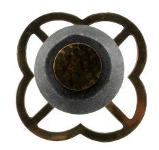 Grey Electrum Plate Round Stone Cabinet Knobs