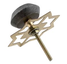 Grey Electrum Plate Round Stone Cabinet Knobs