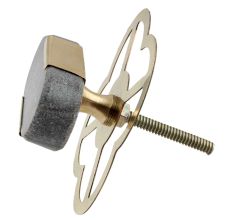 Grey Oval Golden Stone Dresser Knobs