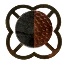 Grey Stone Copper Round Dresser Knobs
