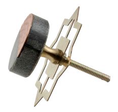 Grey Stone Copper Round Dresser Knobs