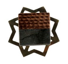 Grey Stone Copper Square Dresser Knobs