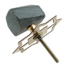 Grey Stone Hammer Cabinet Knobs