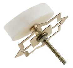 Oval White Stone with Brass Plates Knobs