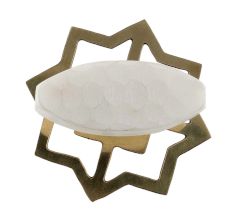 Oval White Stone with Brass Plates Knobs