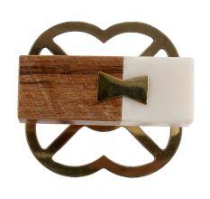 Rectangle Stone And Wooden Long Cabinet Knobs