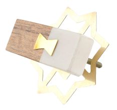 Rectangle Stone And Wooden Long Cabinet Knobs