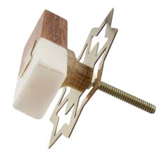 Rectangle Stone And Wooden Long Cabinet Knobs
