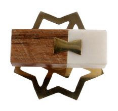 Rectangle Stone And Wooden Long Cabinet Knobs