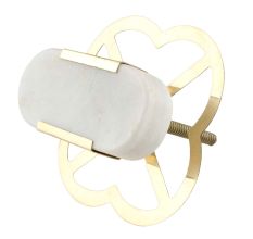 White Oval Golden Stone Dresser Knobs