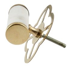 White Round Stone Gold Cabinet Knobs