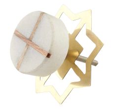 White Round Wooden Cross Stone Dresser Knobs