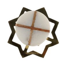White Round Wooden Cross Stone Dresser Knobs