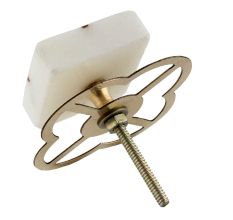 White Square Wooden Cross Stone Dresser Knobs